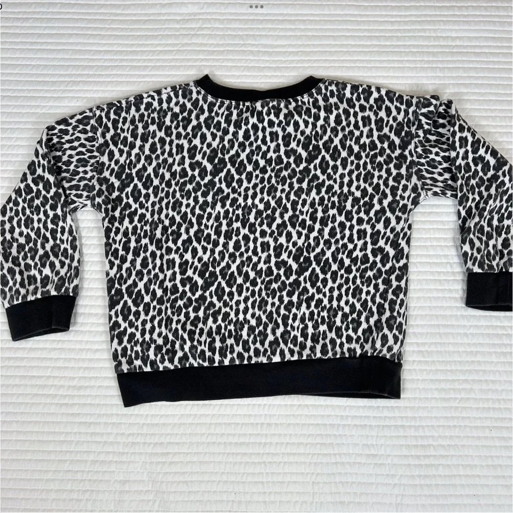 Girls Treasure Bond Sweatsuit Outfit Leopard Animal Black Top Joggers 2PC 8/10
